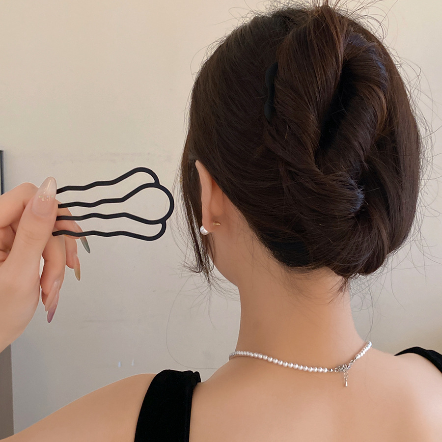 Hair Bundles - メタルU字型ヘアフォークコーム シンプルな後頭部ヘアピンクリップ ヘアサイドコーム アップヘアヘアスティック ヘアスタイリングツール オーナメント