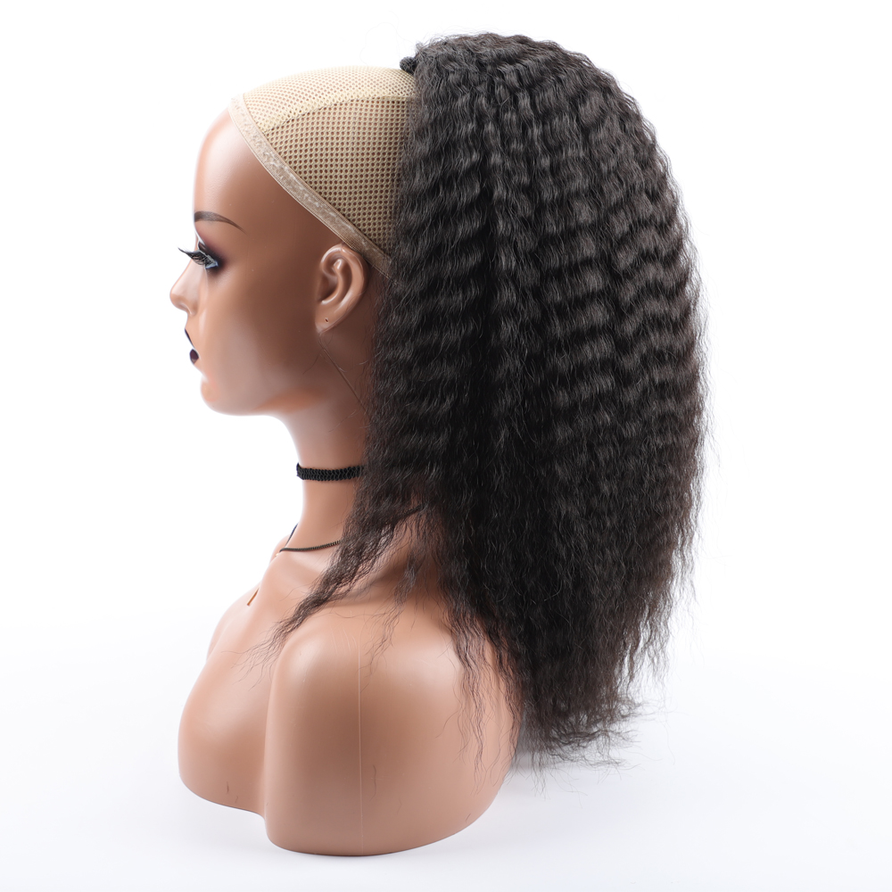 Drawstring Afro Curly Puff Ponytail - 偽合成巾着ポニーテール弾性ヘアエクステンション女性のための変態カーリーポニーテール人工毛高パフアフロかつら