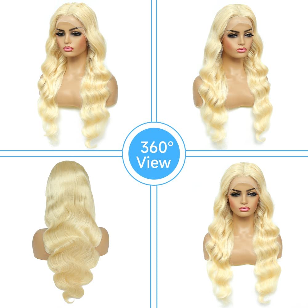 613 HDレースフロントウィッグ 200%密度 13x4  - 613 Blonde Body Wave Lace Front Wig のレビューと価格