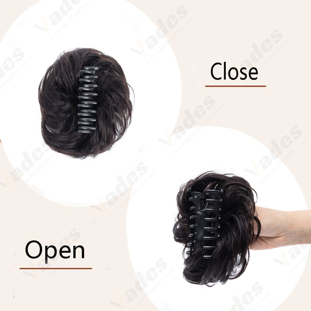 メッシーバンヘア ウェーブ クロークリップ ヘアバン フェイ - Claw Clip Messy Bun Hair Piece のレビューと価格