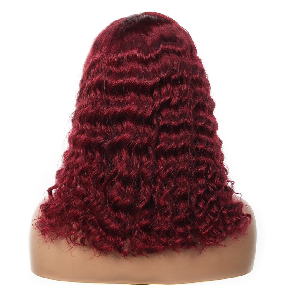 99j バーガンディ ディープボブウィッグ 人毛 ショートカ - Glueless Wear And Go Human Hair Wig のレビューと価格