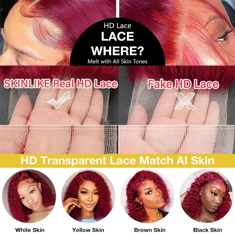 99j ディープウェーブ レースフロントウィッグ 250%  - Hd Lace Frontal Wig Human Hair Pre Plucked のレビューと価格