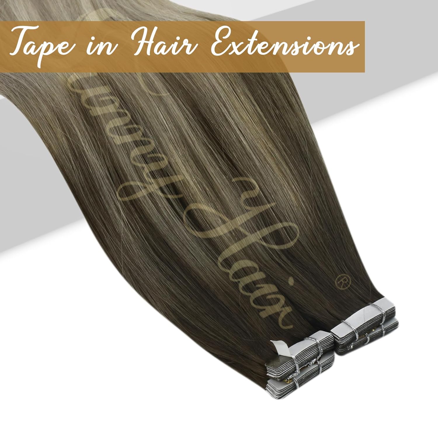 VeSunny テープインヘアエクステンション人毛バレイヤー - Invisible Tape In Extensions Real Hair のレビューと価格