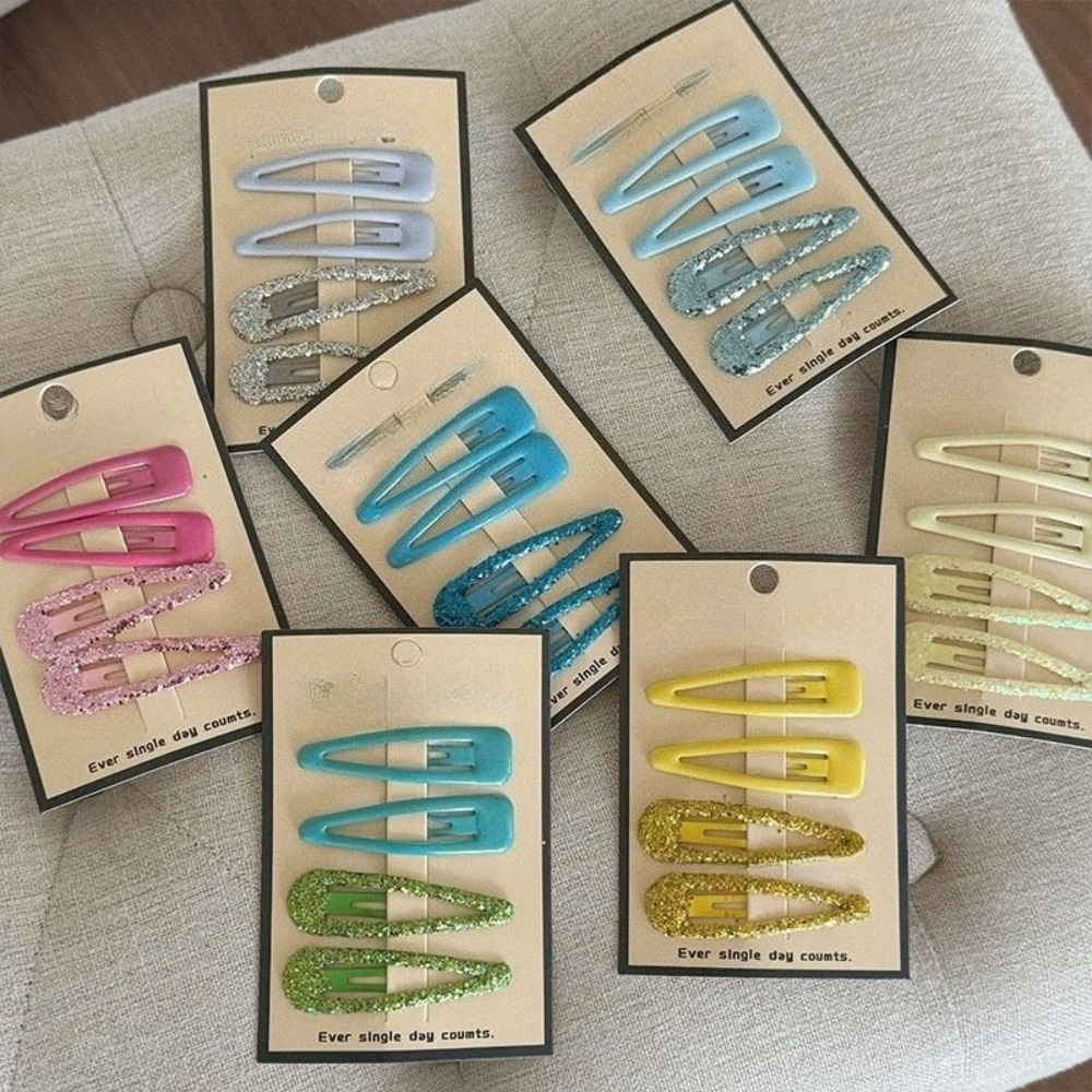 韓国風水滴バレッタ明るいピンクのヘアクリップ女の子子供用前髪 - Hair Clips のレビューと価格